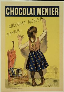 Reprodução de um cartaz com publicidade de chocolate "Menier", 1893