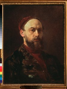 Auto-retrato - pintura de Firs Sergeevich Zhuraviev (1836-1901), óleo sobre tela, arte russa do século XIX - Galeria Estatal Tretyakov, Moscovo de Firs Sergeevich Zhuravlev