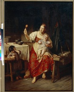 La belle mere - Peinture de Firs Sergeevich Zhuravlilev ((Firs Jouravliov de Firs Sergeevich Zhuravlev
