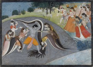 Krishna Subadung Kalia, The Snake Demon: Folio from a Bhagavata Purana Series, ca. 1785. de First generation after Manaku and Nainsukh.