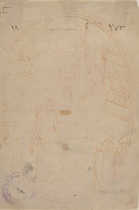 Desenho para uma ilustração de um Sat Sai da série Bihari Lal: A mensagem dos olhos..., ca. 178 de First generation after Nainsukh