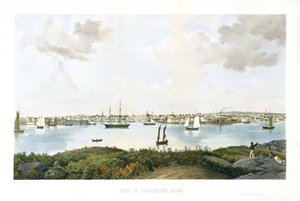 Vista de Gloucester, Massachusetts, c. 1856 (cromolitografia) de Fitz Henry (attr.to) Lane