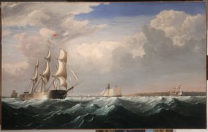 Navios à vela na costa da Nova Inglaterra, c.1855