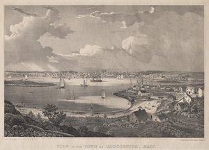 Vista da cidade de Gloucester, Massachusetts. de Fitz Henry Lane