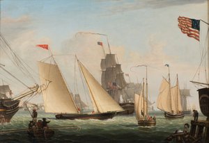 Iate Northern Light no porto de Boston, 1845
