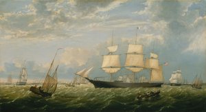 O Golden State Entrando no Porto de Nova York, 1854. de Fitz Hugh Lane