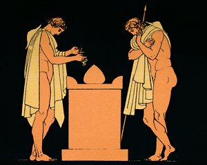 Orestes no túmulo de seu pai, 1880