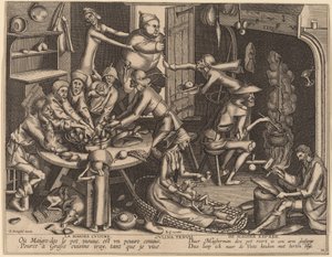 A cozinha fina de Flemish 17th Century, after Pieter van der Heyden, after Pieter Bruegel the Elder