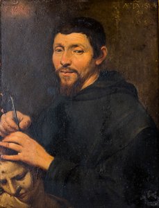 Um clérigo que efectua a operação de trepanação de Flemish School