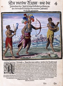 Uma página do livro "Pequenas viagens, em alemão, parte I: Pigafetta" s Congo ", 1597 de Flemish School
