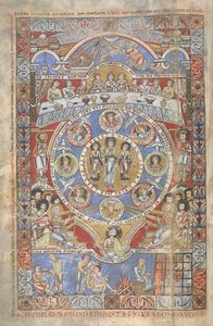 Acrescentar. 17738, f.3v Exegese dos versos de abertura do Livro de Job, ilustração de 