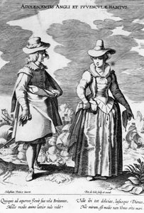 Adoloscentes Inglaterra, tirada do hábitos móveis Vararia Unidas feita por Peiter Camocio 1 após Sebastiaan Vranck, 1600-1634 de Flemish School