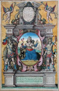 Alegoria da cidade de Antuérpia (gravura a cores) de Flemish School