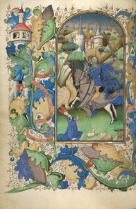 Livro das Horas, 1450-55 (têmpera, folha de ouro e tinta em pergaminho) de Flemish School