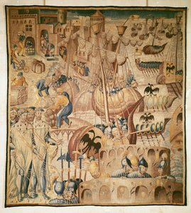 Partida de uma frota de navios de Flemish School