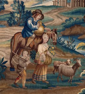 tapeçaria flamenga. Fim do século XVII. Propriedade da igreja Sint-Walburgakerk Oudenaarde (Dekenij van de Sint-Walburga). de Flemish School