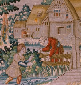 tapeçaria flamenga. Batendo palmas. Atelier de Oudenaarde. século XVII. de Flemish School