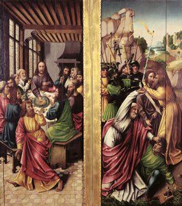 Beijo de Judas e Última Ceia, c.1500 de Flemish School