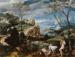 Paisagem com Mercúrio e Argus, c.1570 de Flemish School