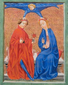 MS Gen1111 f.210 Santa Cecília e Santa Valeriana, ilustração da Legenda Aurea por Jacobus de Voragine, c.1405-10 de Flemish School