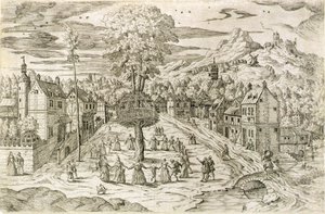 Cerimônia do Dia do Trabalhador (gravura) de Flemish School