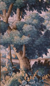 Igreja Paroquial (Sint-Walburgakerk). Tapeçaria flamenga "Verdure". Oudenaarde. Fim do século XVIII, 17º-bengo. Propriedade da igreja de Sint-Walburgakerk Oudenaarde. de Flemish School
