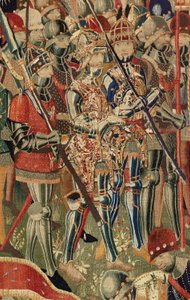 Museu Paroquial de tapeçarias (Museo Parroquial de Tapices de Pastrana). Tapeçaria flamenga. O desembarque em Arzila (De landing in Arzila, Desembarco en Arzila). Série Conquistas do rei Afonso I de Portugal (Conquistas de Alfonso V de Portugal). Tournai.  de Flemish School