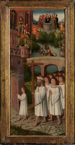 Cenas da Lenda da Santa Cruz (óleo sobre painel) de Flemish School