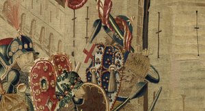Tapeçaria mostrando as Conquistas de D. Afonso V de Portugal, Tournai. Detalhe. (Lã e seda). de Flemish School