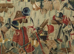 Tapeçaria mostrando as Conquistas de D. Afonso V de Portugal, Tournai. Detalhe. (Lã e seda). de Flemish School