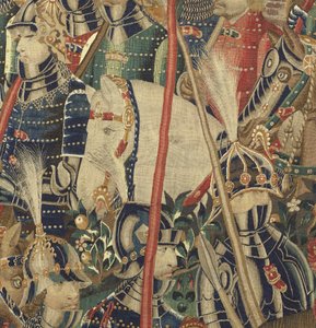 Tapeçaria mostrando as Conquistas de D. Afonso V de Portugal, Tournai. Detalhe. (Lã e seda). de Flemish School