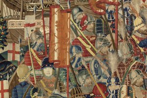 Tapeçaria mostrando as Conquistas do rei Alfonso V de Portugal de Flemish School