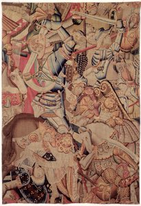 A Batalha de Roncevaux, da História de Carlos Magno de Flemish School