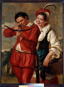 A Besta Cruz e Sua Esposa Pintura pelo Mestre De Harlem (Frans Hals?) (depois de 1610). Século XVII. Praga, Galeria Nacional de Flemish School