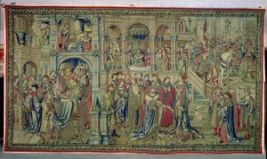 A Morte do Menino e do Rei é prometida a vitória, a Tapeçaria de Davi e Bate-Seba, c.1510-15 de Flemish School