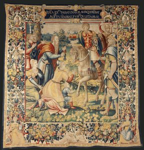 A História de Hannibal, c.1570 (tapeçaria) de Flemish School