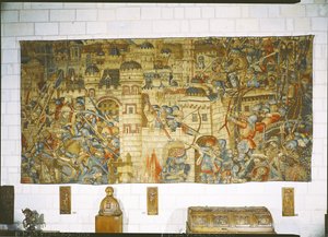 A vingança de Notre-Seigneur, o cerco de Jerusalém de Flemish School