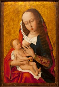 A Virgem e o Menino - Pintura de um mestre flamengo, óleo sobre madeira, ca. 1475-1500 (Virgem e o Menino, por um mestre holandês desconhecido, óleo sobre painel, ca. 1475-1500) - Museu de Artes Antigas de Lisboa (Portugal) de Flemish School