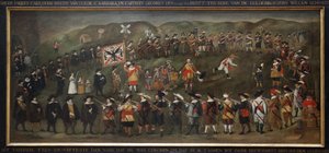 Os membros da compota de Saint Barbe of Dunkirk em 1633. Pintura flamenga anónima, óleo sobre tela de Flemish School