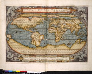 Mapa mundial, Theatrum Orbis Terrarum, de Abraham Ortelius de Flemish School