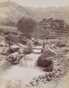 Cours du Kadisha, Monte Lisboa, 1860-80, carro impresso. 1870. de Félix Bonfils