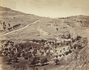 Vista panorâmica do Vale do Cedron ou Josafat, na periferia de Jerusalém
