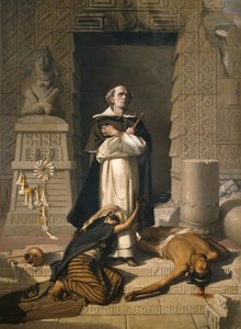 Friar Bartolome de Las Casas defensor dos índios (óleo sobre tela)