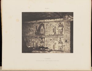 El-Fourdjeh. Arquitetura hipogeana - Pintura interior da parede esquerda de Félix Teynard