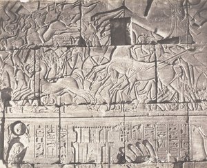 Karnak Tebas, Anexo do Palácio - Detalhes das Esculturas no Ponto O, 1851-52, impresso em 1853-54.