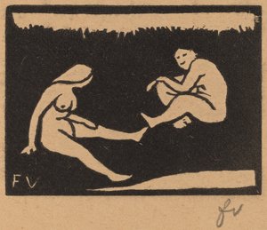 Dois banhistas sentados (Deux bagneuses assises) de Félix Vallotton