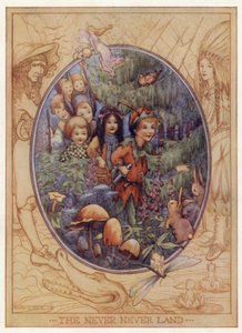 A Terra do Nunca (litografia a cores) de Flora White