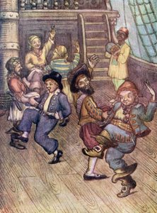 Yo-Ho, Piratas a cantar (litografia a cores) de Flora White