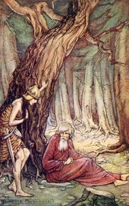 Boadicea and the Druid, do poema Boadicea de William Cowper, de Reading from Historical Romances, publicado em 1914 de Florence Anderson