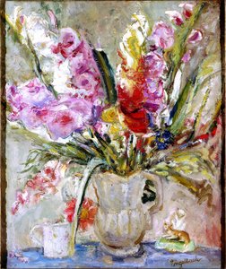 Gladioli (óleo sobre tela) de Florence Engelbach